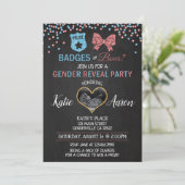 Chalkboard Badges of Bows Gender Reveal Kaart (Staand voorkant)