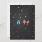 Chalkboard Badges of Bows Gender Reveal Kaart (Achterkant)