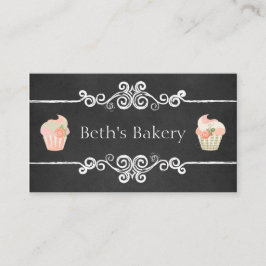 Chalkboard Bakery Cupcake Visitekaartje
