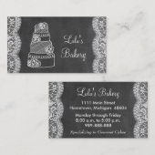 Chalkboard Bakery-Visitekaartje met Cake en Lace Visitekaartje (Voorkant / Achterkant)