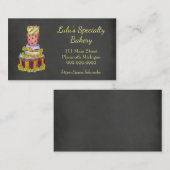 Chalkboard Bakkerij-Visitekaartje met Fancy Cake Visitekaartje (Voorkant / Achterkant)