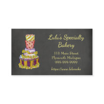 Chalkboard Bakkerij-Visitekaartje met Fancy Cake