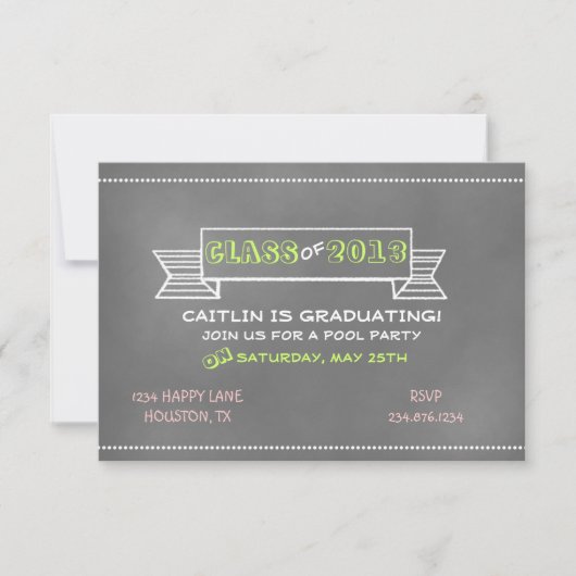 Chalkboard Banner Invitation Kaart (Voorkant)