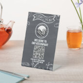 Chalkboard Banner Restaurant Menu QR Code Reclamebord Met Voetstuk (Insitu)