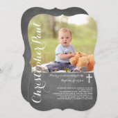 Chalkboard Baptism Photo Invitation Kaart (Voorkant / Achterkant)