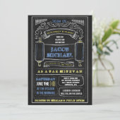 CHALKBOARD Bar Bat Mitzvah Uitnodiging (Staand voorkant)