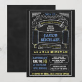 CHALKBOARD Bar Bat Mitzvah Uitnodiging (Voorkant / Achterkant)