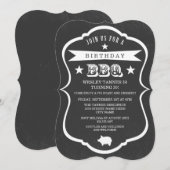 Chalkboard Barbecue Birthday Party Invitation Kaart (Voorkant / Achterkant)