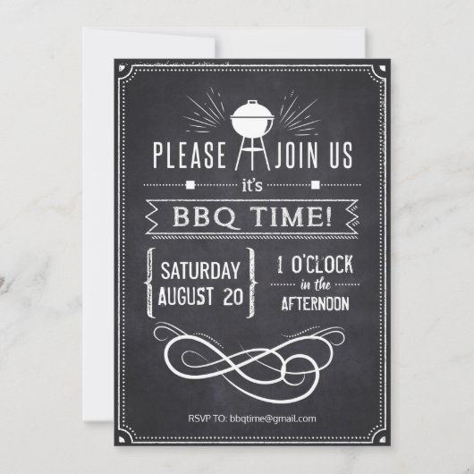 Chalkboard Barbecue Invite Kaart (Voorkant)