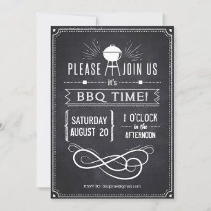 Chalkboard Barbecue Invite Kaart