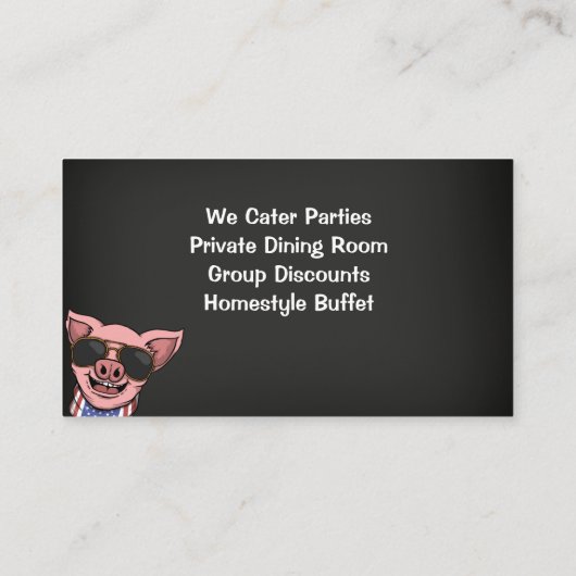 Chalkboard Barbecue Varken Illustratie Visitekaart Visitekaartje (Achterkant)