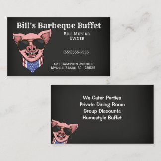 Chalkboard Barbecue Varken Illustratie Visitekaart Visitekaartje