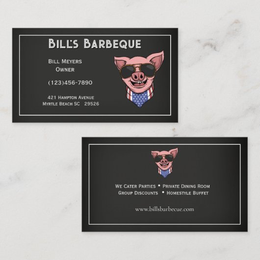 Chalkboard Barbecue Visitekaartje (Voorkant / Achterkant)