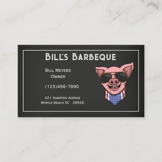 Chalkboard Barbecue Visitekaartje (Voorkant)