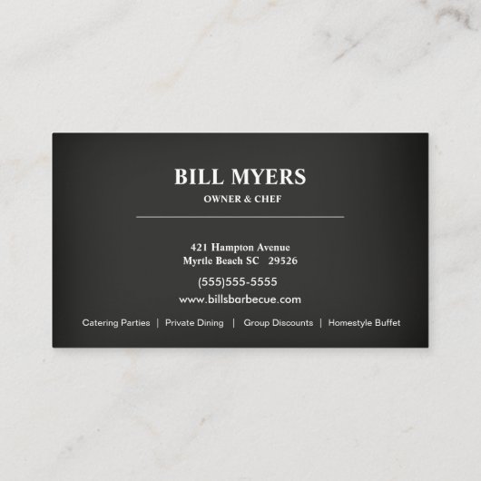 Chalkboard Barbecue Visitekaartje (Achterkant)