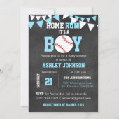 Chalkboard Baseball Baby Shower-uitnodigingen - Bl Kaart (Voorkant)