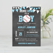 Chalkboard Baseball Baby Shower-uitnodigingen - Bl Kaart (Staand voorkant)