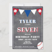 Chalkboard Baseball Birthday Invitation Birthday Kaart (Voorkant)