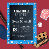 Chalkboard Baseball Party Uitnodiging