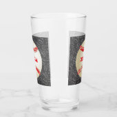 Chalkboard Baseball Pattern met naam en honkbal Glas (Rechts)