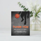 Chalkboard Basketball Birthday Foto Dank u Briefkaart (Staand voorkant)