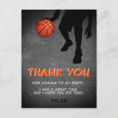 Chalkboard Basketball Birthday Foto Dank u Briefkaart (Voorkant)