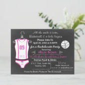 Chalkboard Basketball Lingerie Shower Bachelorette Kaart (Staand voorkant)
