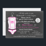 Chalkboard Basketball Lingerie Shower Bachelorette Kaart<br><div class="desc">Chalkboard Basketball-shirt en Lingerie,  Hot Pink Vrijgezellenfeest,  Bachelorette Party-uitnodigingen,  perfect als je bruid een basketbalfan is en van basketbal houdt.</div>