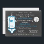 Chalkboard Basketball Lingerie Shower Invitations Kaart<br><div class="desc">Chalkboard Basketball-shirt en Lingerie,  Blue Vrijgezellenfeest,  Bachelorette Party-uitnodigingen,  perfect als je bruid een basketbalfan is en van basketbal houdt.</div>