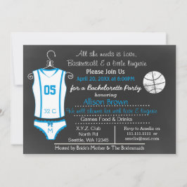 Chalkboard Basketball Lingerie Shower Invitations Kaart