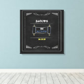 CHALKBOARD Bat Bar Mitzvah Sign In Board Canvas Afdruk (Insitu (Houten vloer))
