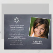 Chalkboard Bat Mitzvah Uitnodiging (Voorkant / Achterkant)