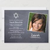 Chalkboard Bat Mitzvah Uitnodiging (Voorkant)