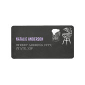 Chalkboard BBQ Baby shower Address Label (Voorkant)
