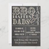 Chalkboard BBQ-diapers en Dads-Baby shower Kaart (Voorkant)