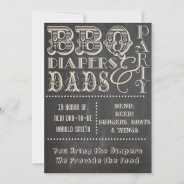 Chalkboard BBQ-diapers en Dads-Baby shower Kaart