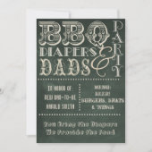 Chalkboard BBQ-diapers en Dads-Baby shower Kaart (Voorkant)