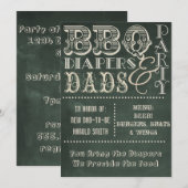 Chalkboard BBQ-diapers en Dads-Baby shower Kaart (Voorkant / Achterkant)