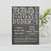 Chalkboard BBQ-diapers en DUDES-Baby shower Kaart (Staand voorkant)