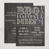 Chalkboard BBQ-diapers en DUDES-Baby shower Kaart (Voorkant / Achterkant)