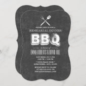 Chalkboard BBQ Rehearsal Dinner Kaart (Voorkant / Achterkant)