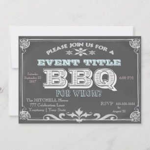 Chalkboard BBQ-uitnodigingen Kaart