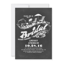 Chalkboard Beach Bruids Douche Uitnodigingen