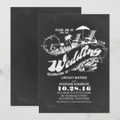 Chalkboard Beach bruiloft uitnodigingen (Voorkant / Achterkant)