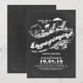 Chalkboard Beach Engagement Party Uitnodigingen (Voorkant / Achterkant)