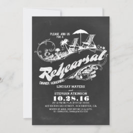 Chalkboard Beach repetitie diner uitnodigingen