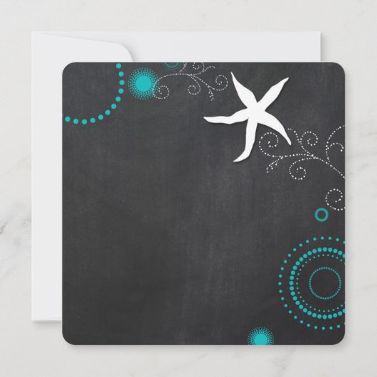 Chalkboard Beach Retirement Party Kaart (Achterkant)