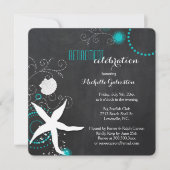 Chalkboard Beach Retirement Party Kaart (Voorkant)