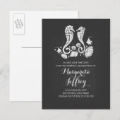 Chalkboard beach save the date briefkaarten (Voorkant / Achterkant)