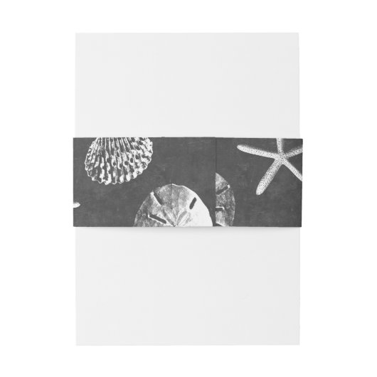  Chalkboard Beach Seashells Weddenschap Uitnodigingen Wikkel (Achterkant Voorbeeld)
